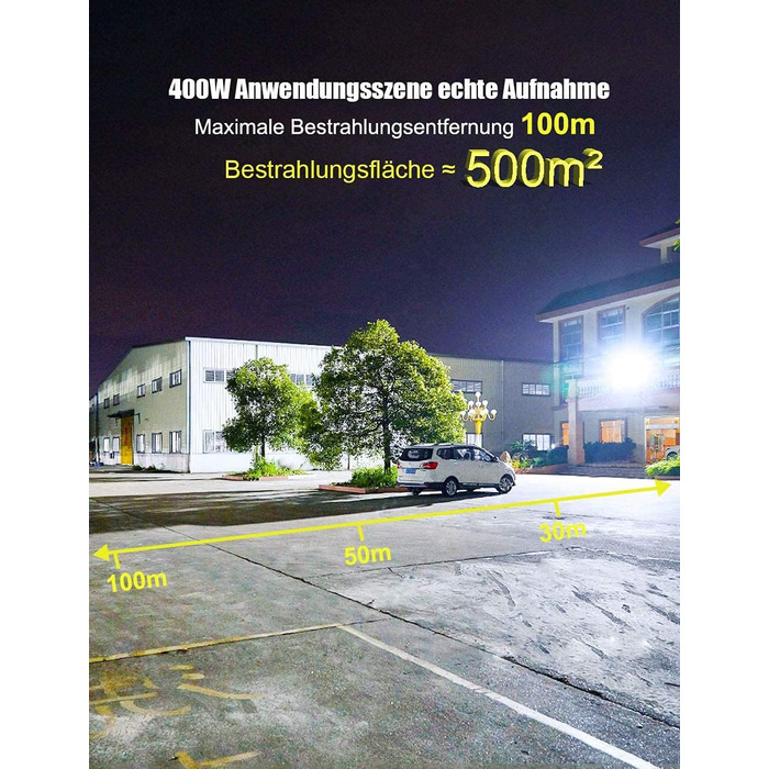 Світлодіодний прожектор Rugging 100W 10000лм, IP67, тепле світло 3000K, водостійкий, для вулиці, газонів, подвір'я