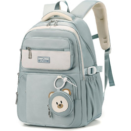 Шкільний рюкзак Makukke для дівчаток, водонепроникний, 30л, для 5 класу, з милим брелоком, зелений