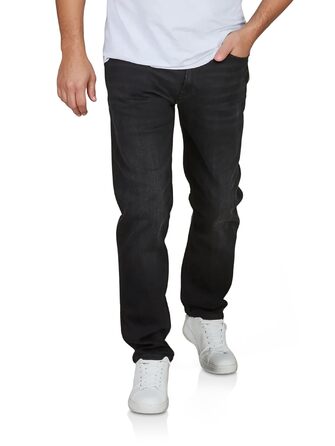 Джинси чоловічі JACK & JONES Clark Stretch Straight Fit, чорні (33W/32L)