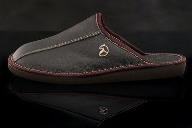 Чоловічі халапи Leder Estro - халапи для дому, чоловічі пантофі, сліпони, халапи Estro, 44 EU, Коричневий