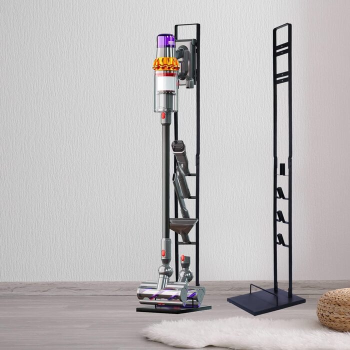 Підставка для пилососа Dyson: Металевий тримач для бездротових моделей V15, V11, V10, V8, V7, V6, DC30-DC74 - Чорна