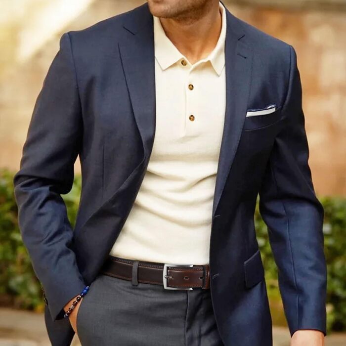 Чоловічий шкіряний ремінь GSG Since 1998 - класичний дизайн, 37 мм, для бізнесу та офіційних заходів, у подарунковій коробці (42-46 дюймів, Темно-червоно-коричневий)