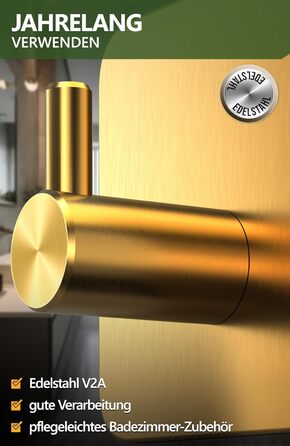 Набір гачків для рушників 4smile (6 шт) - самоклеючі, золоті, для ванної кімнати