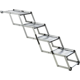 Сходинки для тварин Trixie, 4 сходинки, алюміній, складаються, портативні, срібно-чорного кольору