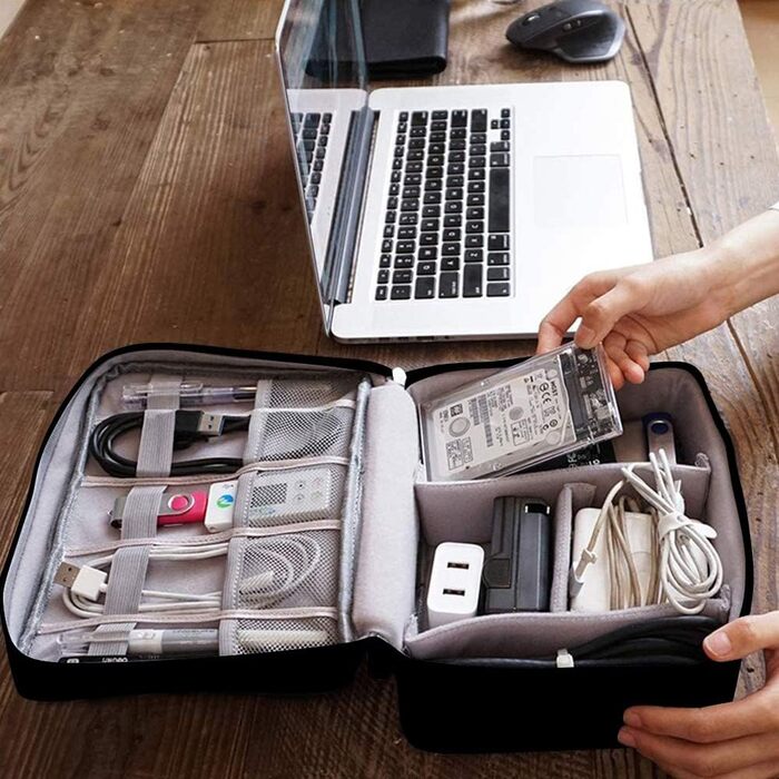 Органайзер для кабелів та аксесуарів XCWTBL: водонепроникний кейс для подорожей з 3 відділеннями