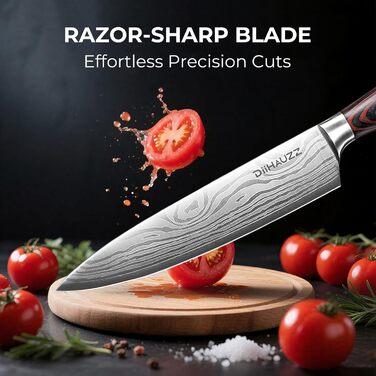 Професійний ніж для м'яса Kochmesser 20 см з нержавіючої сталі 5Cr15MoV, кухонний ніж з ергономічною ручкою, універсальний ніж для нарізки