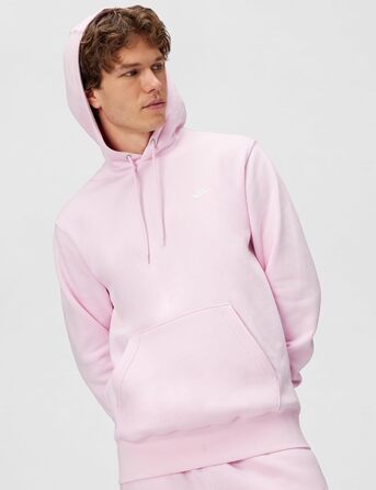 Чоловіча толстовка Nike Sportswear Club Fleece Hoodie з каптуром, рожева (Pink Foam), BV2654, розмір S Tall