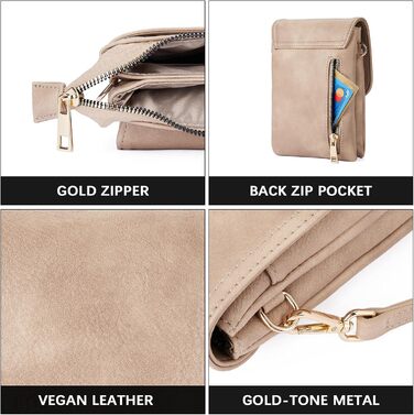 Сумка-клатч BOSTANTEN для телефону через плече, сіра (A-13-braun) - PU шкіра, жіноча, з гаманцем