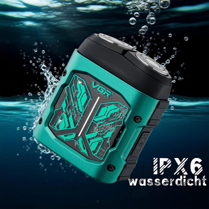 Електричний чоловічий бритва VGR 344 Mini - компактний, водонепроникний, з USB зарядкою, зелений