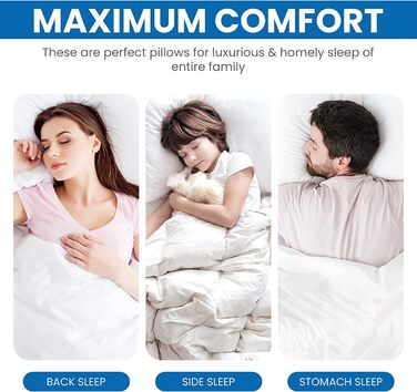 Utopia Bedding Pillow Set (2-Pack), 40 x 80 cm Sleeping Pillow, Breathable and Soft Pillow (White) 40x80 cm (2 Pack) White 2