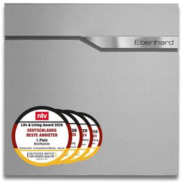 Поштова скринька Metzler антрацит з газетницею та іменним шильдиком RAL 7016, вулична, антикорозійна, для настінного монтажу, сучасний дизайн 37x37x10.5 см