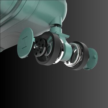 Набір валіз NUMADA Upfly T10 (3 шт.) з ABS: ручна валіза 55x40x20, середня валіза 66x44x26, косметичка. Зелений колір. Безпечний та міцний.