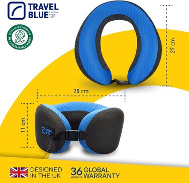Подушка для подорожей Travel Blue Dreamer для літака з Memory Foam - комфорт, підтримка, дихаючий матеріал, знімний чохол