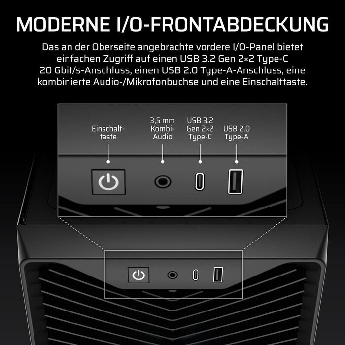 Корпус для ПК Corsair 3200D RS ARGB Mid-Tower ATX, чорний