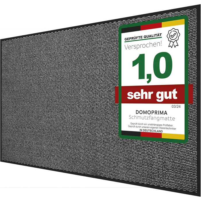 DOMOPRIMA Commercial Entrance Mat - 90x150cm - Grey - Non-Slip, Weatherproof, Washable