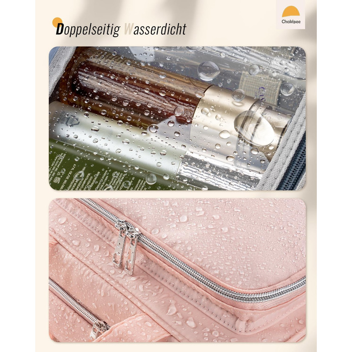 Чоловіча/Жіноча дорожня косметичка для підвішування – водовідштовхувальна, з прозорим вікном, рожевого кольору, середнього розміру (30x23x10 см)