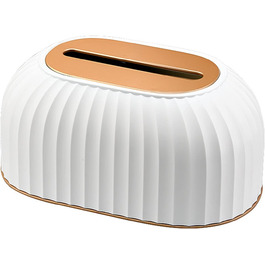 ZYWUOY Multifunctional decorative patterned rectangular tissue box holder, White
