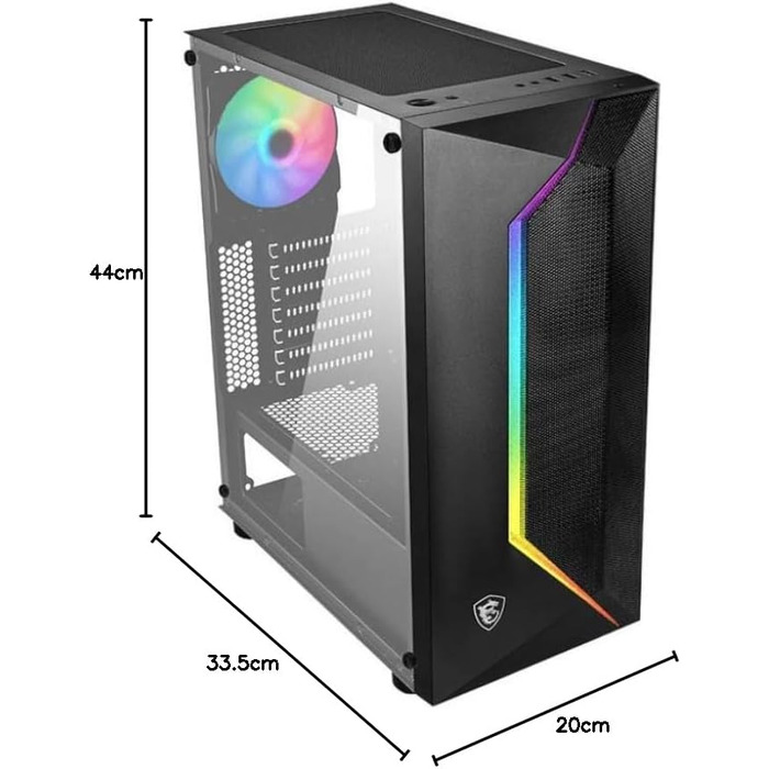 Корпус ПК MSI MPG 100R Mid-Tower для E-ATX з темперованим склом, Airflow, Mystic Light, підтримка 2x 360mm кулерів
