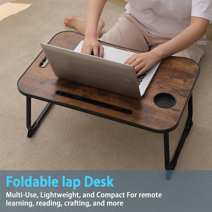 Зручний столик-підставка для ноутбука та їжі в ліжко/на диван (жовтий)