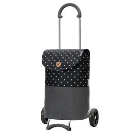 Сумка-візок для покупок ANDERSEN Scala Shopper Duko, 36 л, водовідштовхуюча, складана, з безшумними колесами (Чорна)