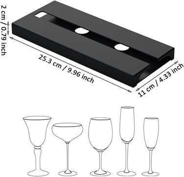 Тримачі для келихів вина TTBDDM (2 шт.), пластикові, для дому, бару, кухні, ресторану (білий, чорний)