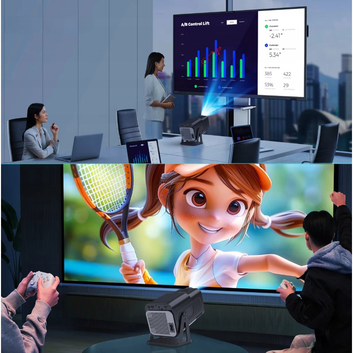 LED-проектор Opticast, HDMI, 1080p Full HD, 390 ANSI люмен, чорний