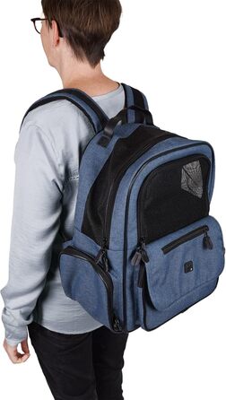 Дитячий рюкзак Wiro Blu – 40x25x41 см – поліестер – з відкидними клапанами, знімний дно, страховка, підтримка спини, нагрудний ремінь, фіксація на візку – 1 шт.