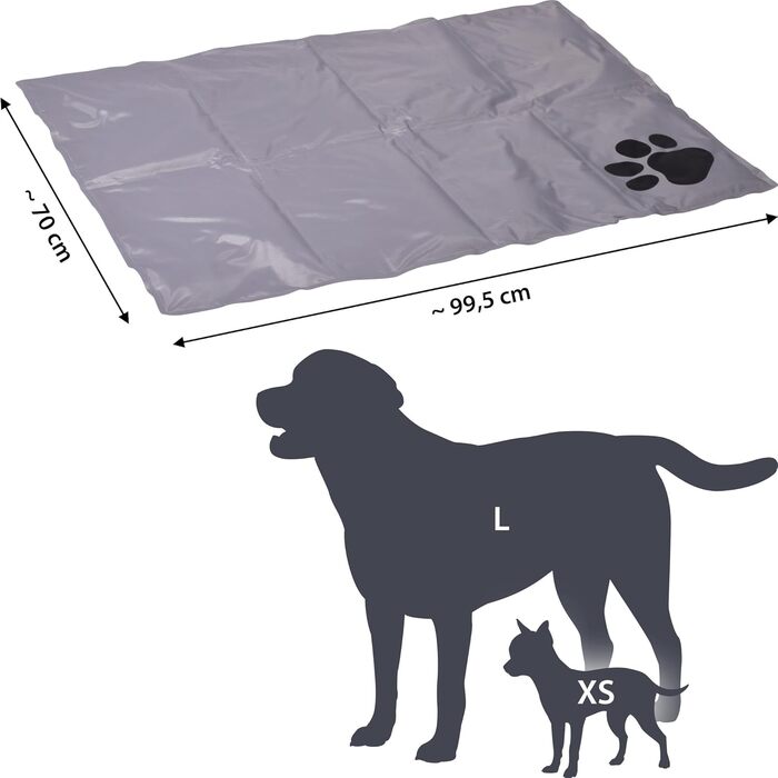 Kühlmatte für Hunde von dobar® - selbstkühlende Liegematte für Hunde und Katzen - 99,5 x 70 cm - Grau