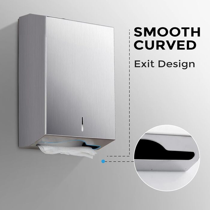 Multifold Paper Towel Dispenser Wall Mount - Multifold Trifold Paper Towel Dispenser, Large Capacity Stainless Steel Tissue Holder, Suitable for Bathrooms and Public Places