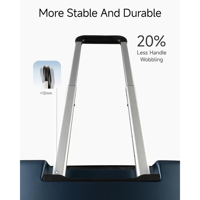 Чемодан-валіза LUGGEX на руці з відділенням для ноутбука – Розширюваний жорсткий кейс з полікарбонату з TSA-замком (56×38×24 см) (Блакитний)