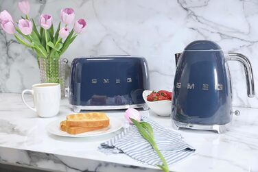Електричний чайник Smeg KLF03PKEU 1.7L, Navy Blue (Темно-синій), з нержавіючої сталі, антинакипний фільтр, автоматичне відключення
