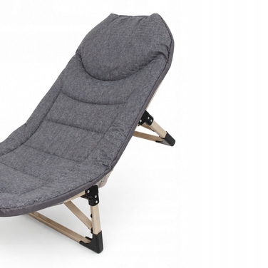 Ліжко з матрацом Aptel, 200 см x 65 см, сіре