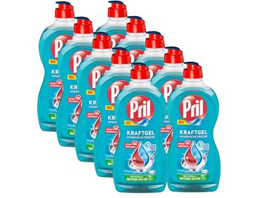 Засіб для миття посуду Pril Kraft Gel Гігієнічна свіжість, з високою жиророзчинною здатністю, 450 мл (набір 10 шт)
