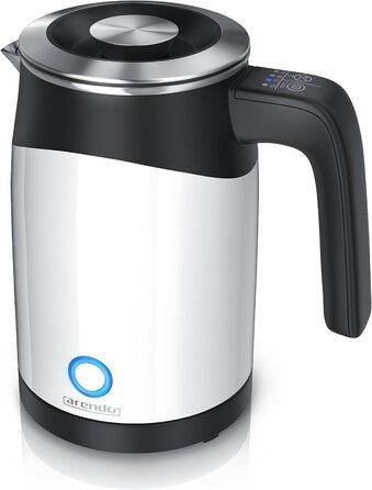 Arendo 0.5L Stainless Steel Kettle with Temperature Setting in Double-Walled Design - 0.5L Water Capacity - 5 Adjustable Temperature Levels - Single Teakettle - Keep-Warm Function - Energy-Saving (A White)