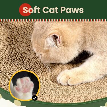 Кігтеточки для котів Conlun 2 в 1: овальні, з мискою та гніздом. Імітація ялинки. Розмір 43x33x10 см