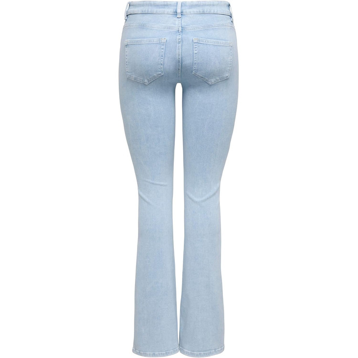 Джинси жіночі клешені ONLY BLUSH середньої посадки (L/32L, світло-блакитний денім)