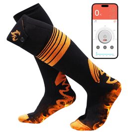 Електричні гріючі шкарпетки з акумулятором 6000mAh та керуванням через додаток, 4 режими нагріву, для чоловіків та жінок, для активного відпочинку: катання на лижах, кемпінг, піші прогулянки, м'які та зручні
