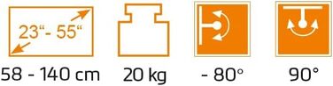 Кріплення для монітора My Wall HL45-3L на стелю, 58-140 см, чорний, регульований (нахил, поворот)