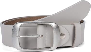 Чоловічий/Жіночий шкіряний ремінь styleBREAKER 3.7 см, сірий | Ремінь з гладкої телячої шкіри | Регульована довжина