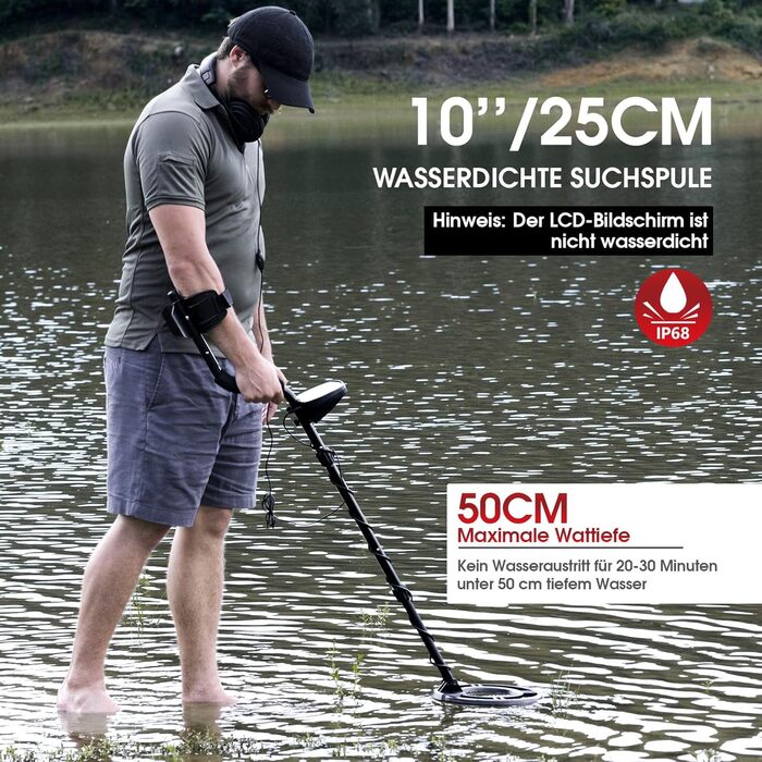 Металошукач професійний 30см, водонепроникна котушка, Pinpoint, DSP-чип, мульти-режим, 12 дюймів