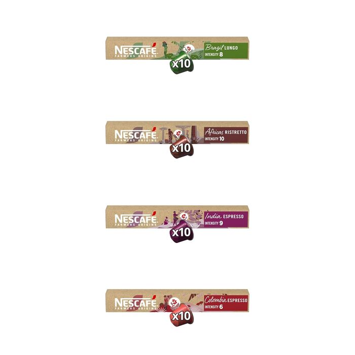 Набір кавових капсул NESCAFÉ Farmers Origins для Nespresso, 4 смаки, 60 капсул (6х10 шт)
