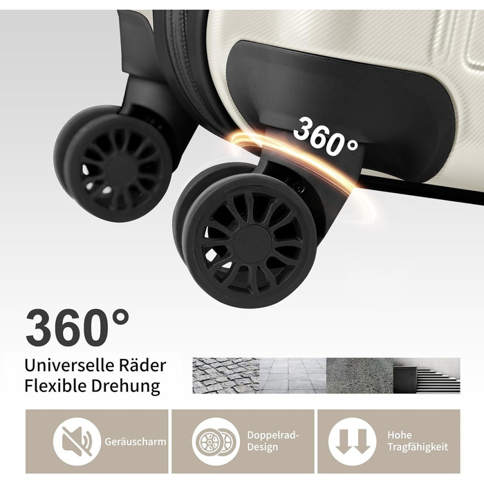 Набір валіз LALAHO 2 шт. з косметичкою, з ABS+PC, телескопічний ручка, ручна поклажа, градієнтний дизайн