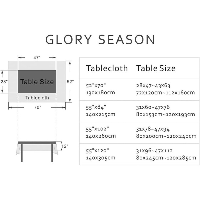 GLORY SEASON Скатертина з лляної тканини з класичним французьким сільським принтом, прямокутна 140x215 см, синя, для кухні та їдальні, для декору в стилі кантрі