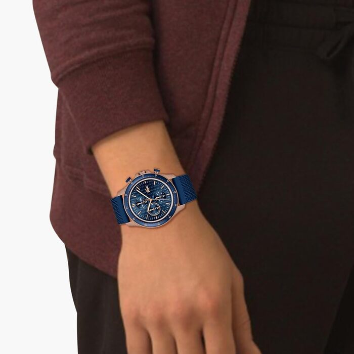Годинник чоловічий Lacoste Neo Heritage Chronograph (синій) з браслетом з нержавіючої сталі або силікону