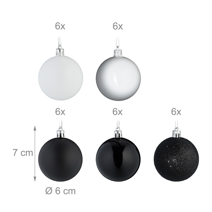 Relaxdays Set of 30 Christmas Baubles