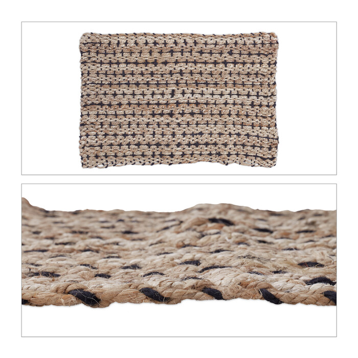 Relaxdays Jute Rug, 60x90 cm