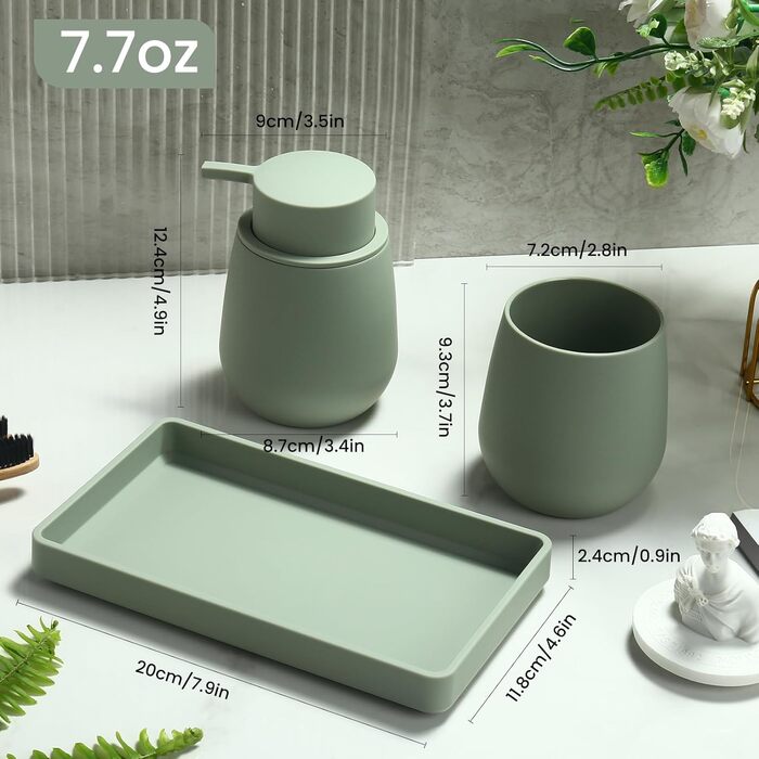 Сучасний набір для ванної кімнати AJEUNGAIN сірого кольору: мильниця, стакан для зубної пасти, піднос. Організатор для ванної кімнати (сірий). 3 предмети