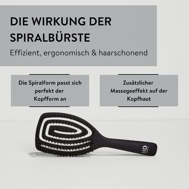 PARSA Beauty Hair ID Seidenglanz Spiralbürste: преміум-щітка для волосся з натуральною щетиною та шовковистим протеїном. Гнучкий наконечник для масажу шкіри голови, зменшує пухнастість та надає блиск.