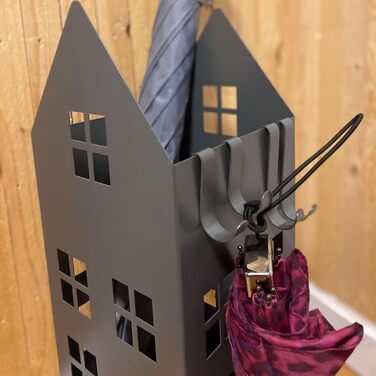 Стійка для парасоль з піддоном для води UNUS, 4 гачки, 16x16x49 см (Сірий, для дому)