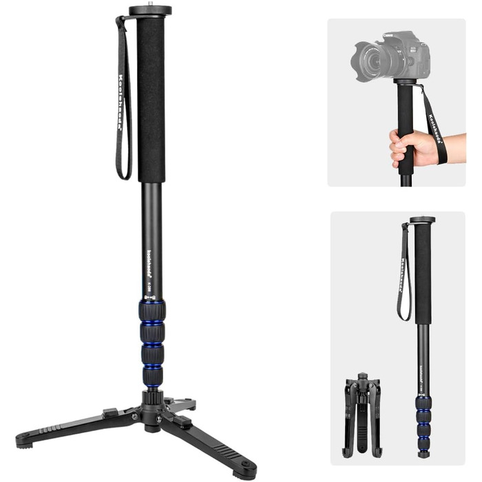 Штатив Koolehaoda з алюмінію з кульковою головкою K-09 для DSLR-камер, максимальна висота 175 см (K-288+M3)